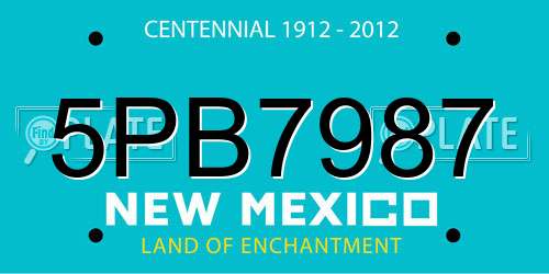 5PB7987 New Mexico License Plate