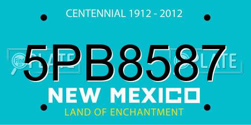5PB8587 New Mexico License Plate