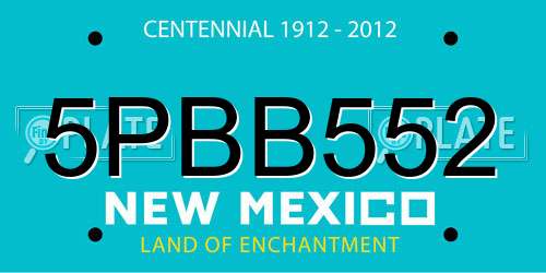 5PBB552 New Mexico License Plate