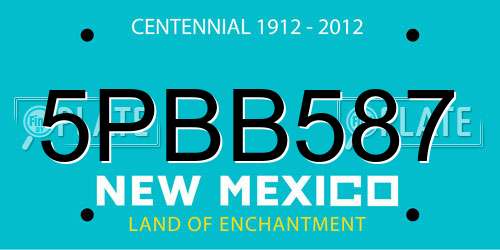 5PBB587 New Mexico License Plate