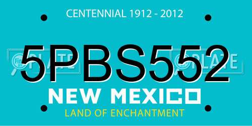 5PBS552 New Mexico License Plate