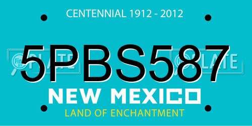 5PBS587 New Mexico License Plate