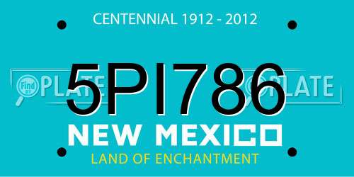 5PI786 New Mexico License Plate