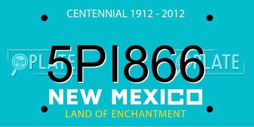 5PI866 New Mexico License Plate