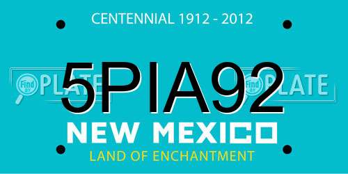 5PIA92 New Mexico License Plate