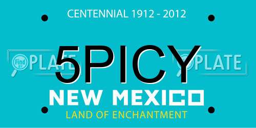 5PICY New Mexico License Plate