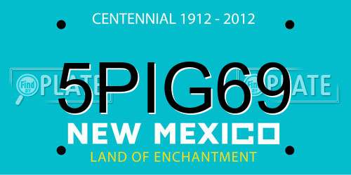 5PIG69 New Mexico License Plate