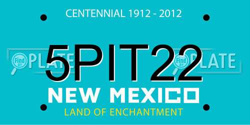 5PIT22 New Mexico License Plate