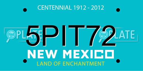 5PIT72 New Mexico License Plate