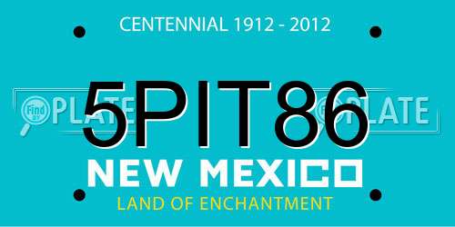 5PIT86 New Mexico License Plate