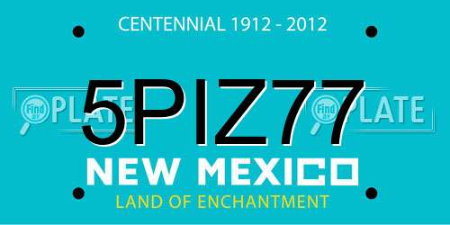 5PIZ77 New Mexico License Plate