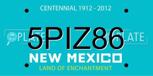 5PIZ86 New Mexico License Plate