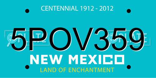 5POV359 New Mexico License Plate