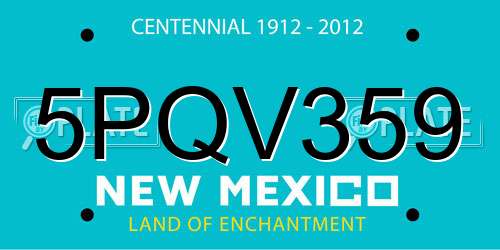 5PQV359 New Mexico License Plate