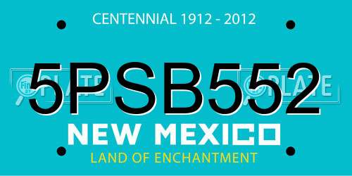 5PSB552 New Mexico License Plate