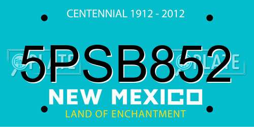 5PSB852 New Mexico License Plate