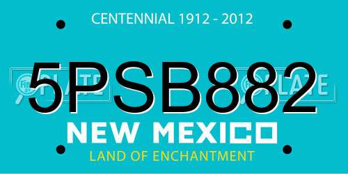 5PSB882 New Mexico License Plate