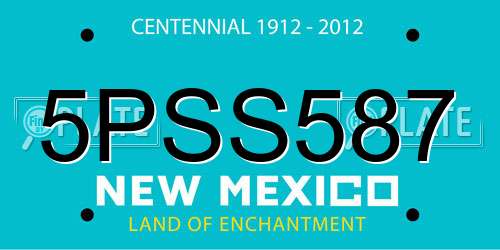 5PSS587 New Mexico License Plate