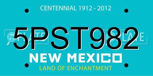 5PST982 New Mexico License Plate