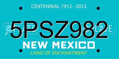 5PSZ982 New Mexico License Plate
