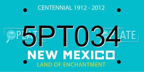 5PT034 New Mexico License Plate