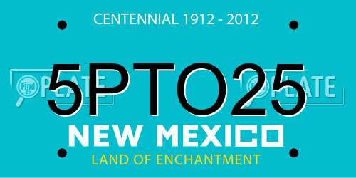 5PTO25 New Mexico License Plate