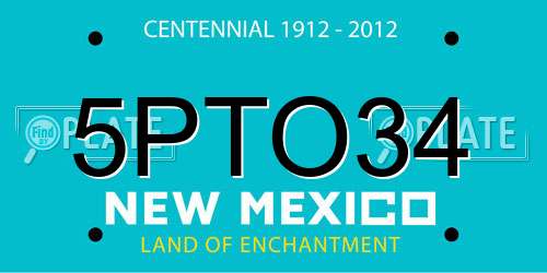 5PTO34 New Mexico License Plate