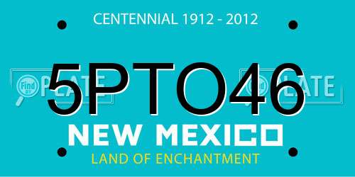 5PTO46 New Mexico License Plate
