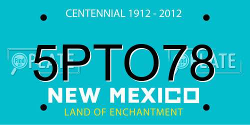 5PTO78 New Mexico License Plate