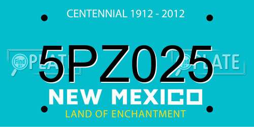 5PZ025 New Mexico License Plate