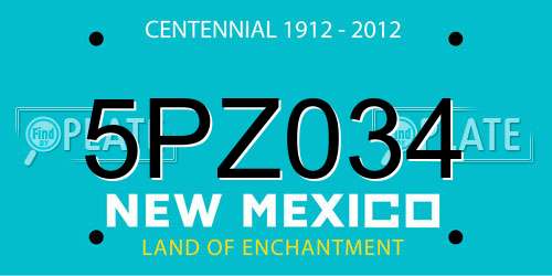 5PZ034 New Mexico License Plate