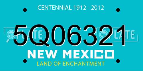 5Q06321 New Mexico License Plate