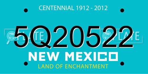 5Q20522 New Mexico License Plate