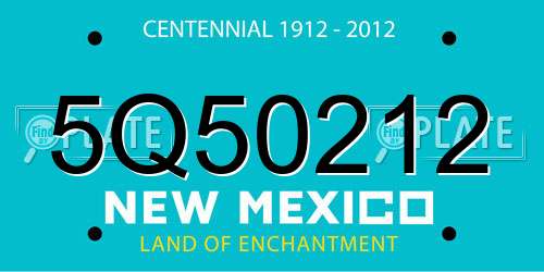 5Q50212 New Mexico License Plate