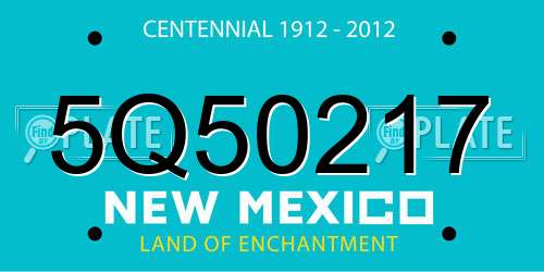 5Q50217 New Mexico License Plate