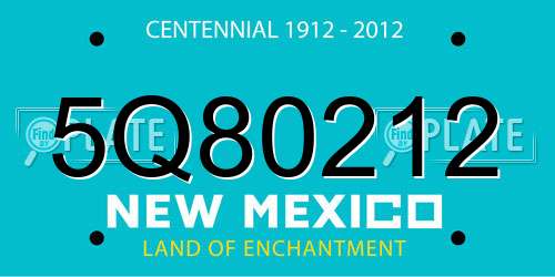 5Q80212 New Mexico License Plate