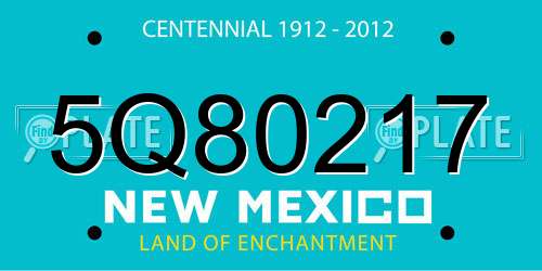 5Q80217 New Mexico License Plate