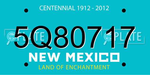 5Q80717 New Mexico License Plate