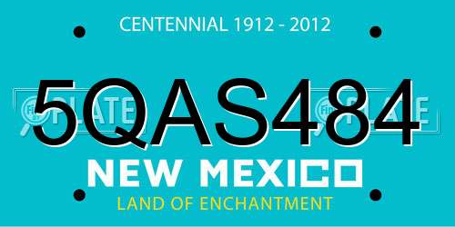 5QAS484 New Mexico License Plate