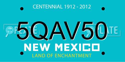 5QAV50 New Mexico License Plate
