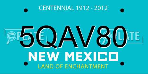 5QAV80 New Mexico License Plate