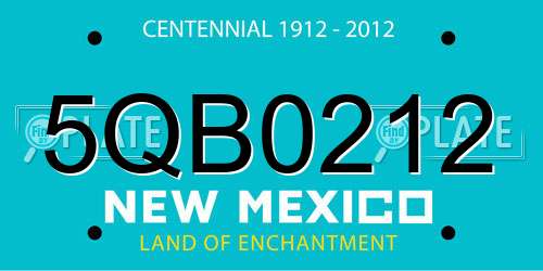 5QB0212 New Mexico License Plate