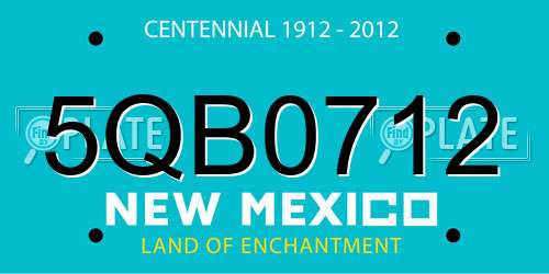 5QB0712 New Mexico License Plate