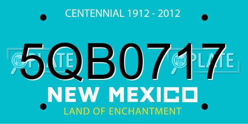 5QB0717 New Mexico License Plate
