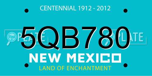 5QB780 New Mexico License Plate