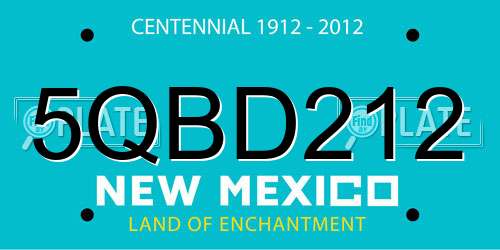 5QBD212 New Mexico License Plate