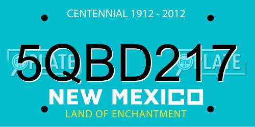 5QBD217 New Mexico License Plate