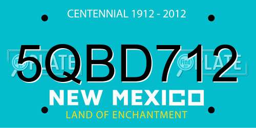 5QBD712 New Mexico License Plate