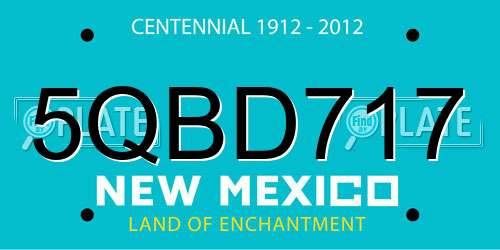 5QBD717 New Mexico License Plate