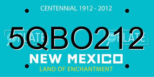 5QBO212 New Mexico License Plate